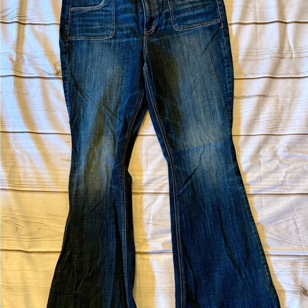 American Eagle Outfitters Dark Blue Hi-Rise Artist Jeans